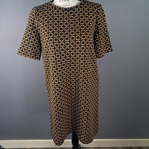 Ann Taylor LOFT Dress Shift A-Line Mini Mod Size Medium Short Sleeve Textured